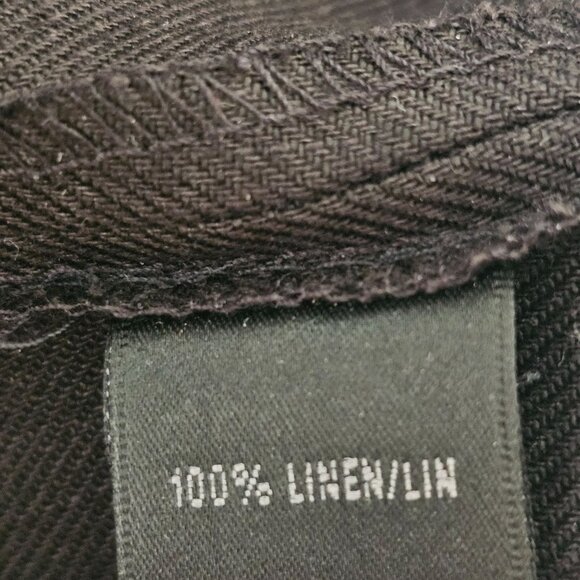 Lafayette 148 100% Linen Blazer Jacket Black Button-Up‎ Pleated Back Womens 8 - Picture 4 of 10